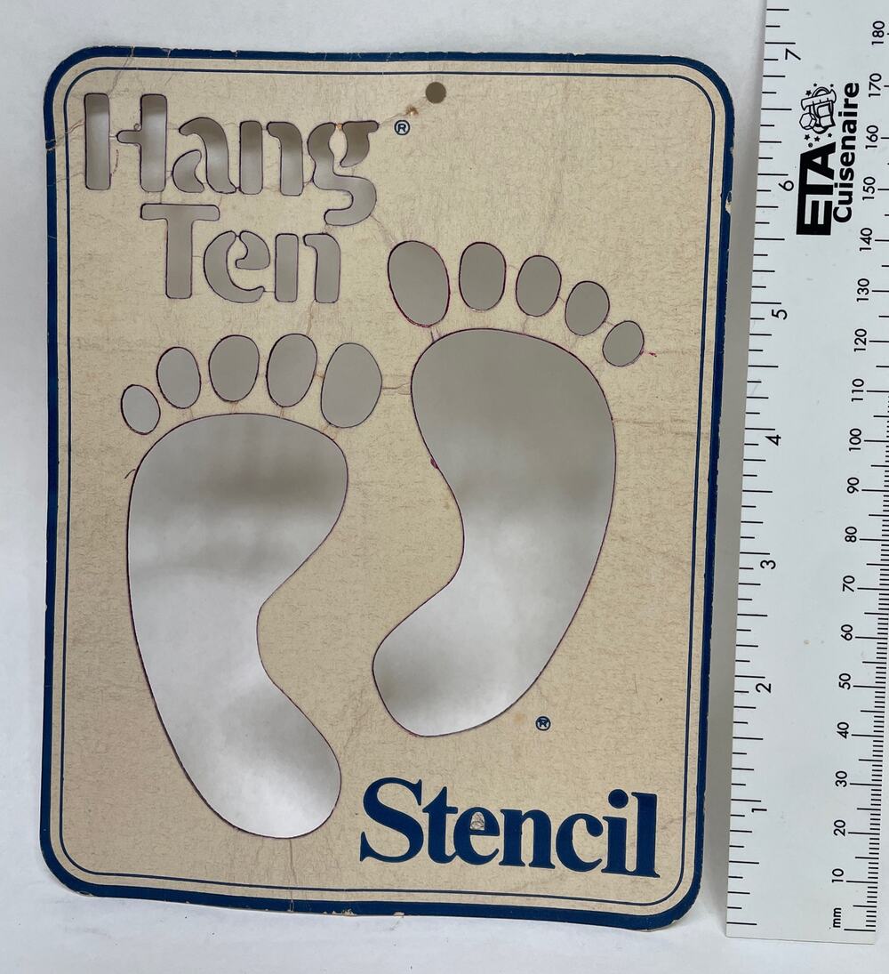 Vintage Official Hang Ten Logo Surfing Surfer Paint Stencil #4
